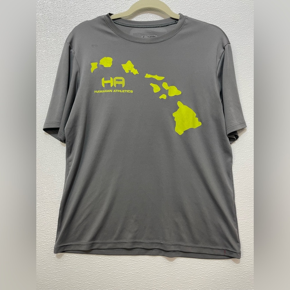 Men’s Gray Short-Sleeve Tee with Lime Graphic
